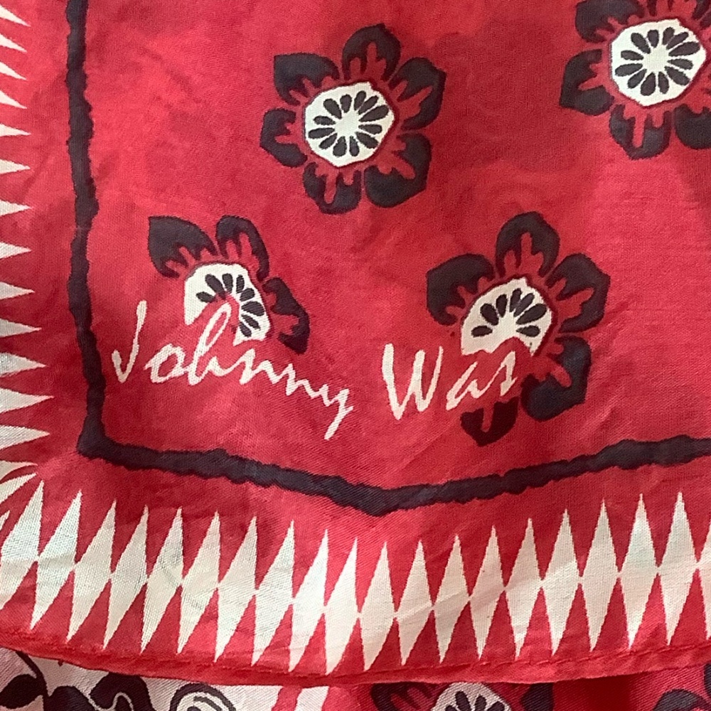 Johnny Was 100% silk scarf with tassels PRETTY - Picture 5 of 10